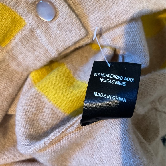 Cynthia Rowley Wool Cashmere Striped Cardigan Sweater Size M - Picture 5 of 6